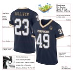 Mesh Wit-Oud Authentiek Goud Marineblauw Jersey Aangepaste Voetbal Throwback Mesh Wit-Oud Authentiek Goud Marineblauw Jersey Aangepaste Voetbal Throwback