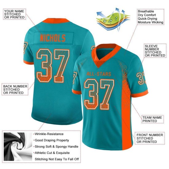 Jersey Drift Fashion Custom Oranje-Wit Mesh Aqua Voetbal Jersey Drift Fashion Custom Oranje-Wit Mesh Aqua Voetbal