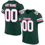 Groen Jersey Authentieke Mesh Wit-Roze Voetbal Aangepast Groen Jersey Authentieke Mesh Wit-Roze Voetbal Aangepast