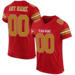 Aangepaste rode oude authentieke goud-witte voetbaltrui mesh Aangepaste rode oude authentieke goud-witte voetbaltrui mesh