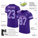 Voetbalshirt Blauw-Roze Authentieke Paarse Mesh Aangepast Licht Voetbalshirt Blauw-Roze Authentieke Paarse Mesh Aangepast Licht