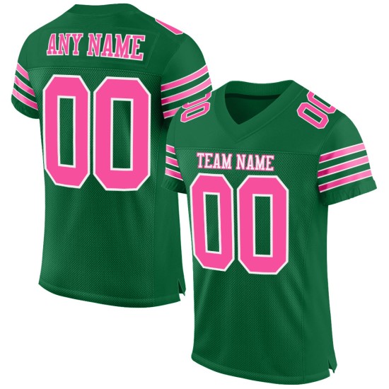 Mesh Jersey Voetbal Custom Authentic Groen Roze-Wit Kelly Mesh Jersey Voetbal Custom Authentic Groen Roze-Wit Kelly