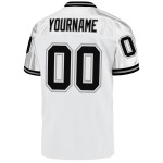 Throwback Zwart-Grijs Voetbal Custom Authentic Wit Mesh Jersey Throwback Zwart-Grijs Voetbal Custom Authentic Wit Mesh Jersey